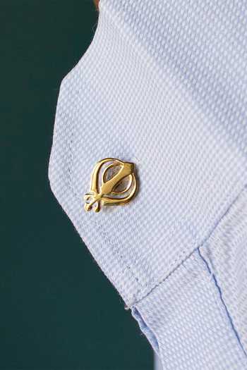 Buy_Eina Ahluwalia_Gold Sterling Silver Bullet Back Cufflinks_Online_at_Aza_Fashions