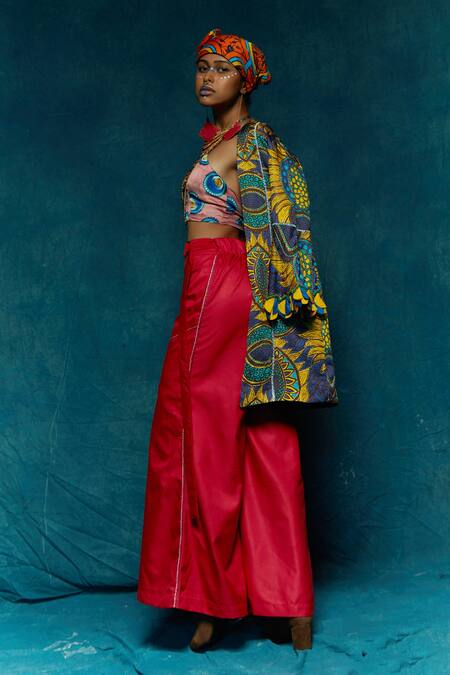 Esha L Amin_Pink Modal Satin Thread, Metal Coin Halter Neck Embroidered Top _Online_at_Aza_Fashions