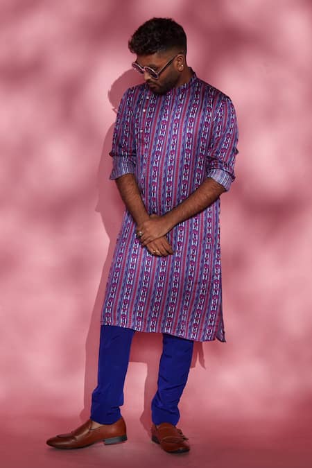 Esha L Amin Purple Modal Floral Print Kurta 