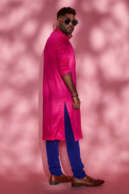 Esha L Amin Purple Poly Straight Fit Pants Online at Aza Fashions Esha L Amin_Purple Poly Straight Fit Pants _Online_at_Aza_Fashions