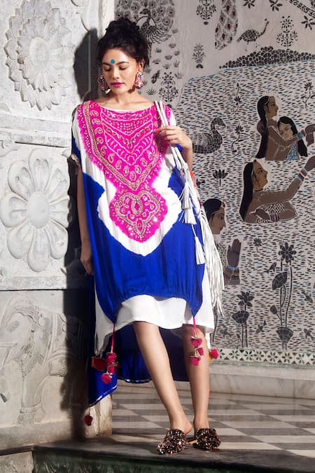 Etasha by Asha Jain Gajji Silk Kaftan Tunic 