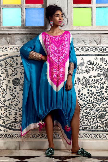 Etasha by Asha Jain Gajji Silk Kaftan Tunic 