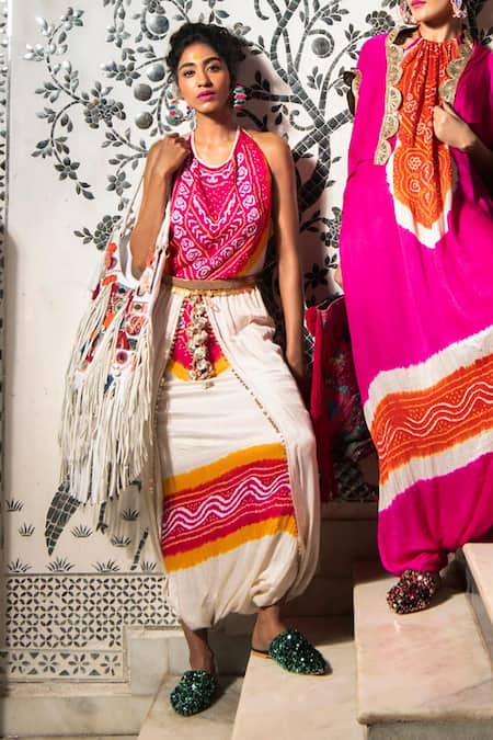 Etasha By Asha Jain Gajji Silk Jumpsuit 
