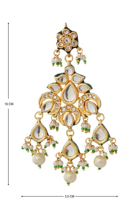 Buy_Posh By Rathore_Gold Plated Kundan Dangler Earrings _Online_at_Aza_Fashions