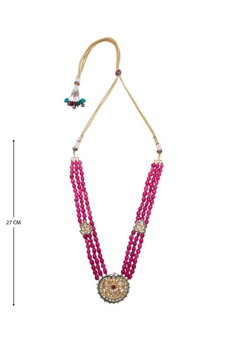 Just Shradhas Gold Plated Kundan Pendant Necklace Online at Aza Fashions Just Shradhas_Gold Plated Kundan Pendant Necklace _Online_at_Aza_Fashions