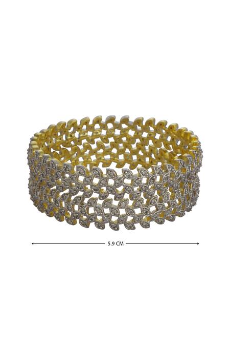 Buy Just Shradhas Gold Plated Crystals Bangle Set Online at Aza Fashions Buy_Just Shradhas_Gold Plated Crystals Bangle Set_Online_at_Aza_Fashions