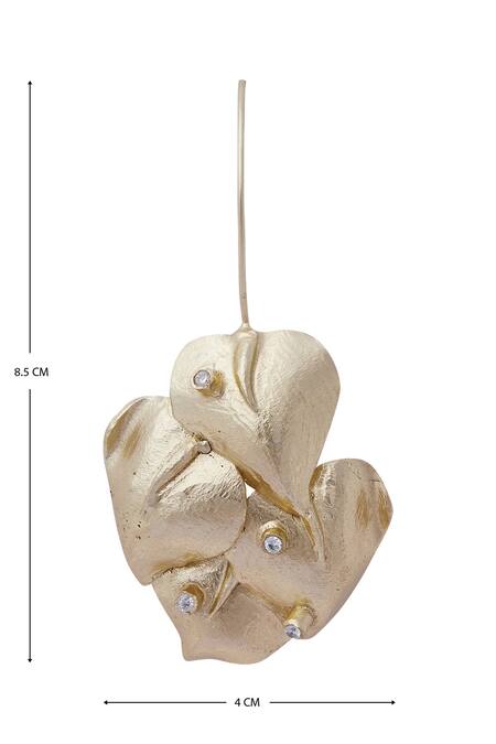 Shop_Moh-Maya By Disha Khatri_Gold Plated Metal Sculpted Ear Cuffs_Online_at_Aza_Fashions