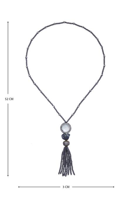 Shillpa Purii Designer Jewellery_Grey Crystal Necklace _Online_at_Aza_Fashions