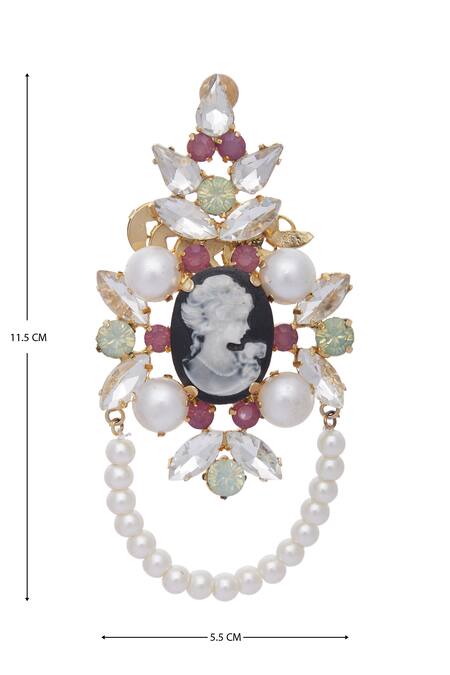 AE-Tee_Gold Plated Stones Earrings _Online_at_Aza_Fashions