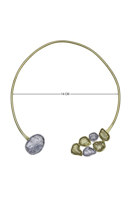 Masaya Jewellery Gold Plated Dual Toned Open Necklace Online at Aza Fashions Masaya Jewellery_Gold Plated Dual Toned Open Necklace _Online_at_Aza_Fashions