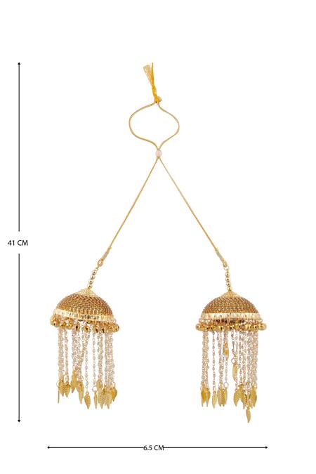 Moh-Maya By Disha Khatri_Gold Plated Beads Kaleera_Online_at_Aza_Fashions