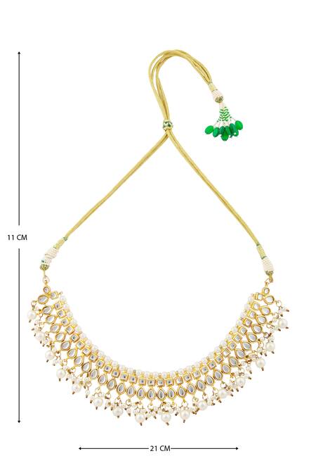 Shop_Just Shradhas_Gold Plated Kundan Choker _Online_at_Aza_Fashions