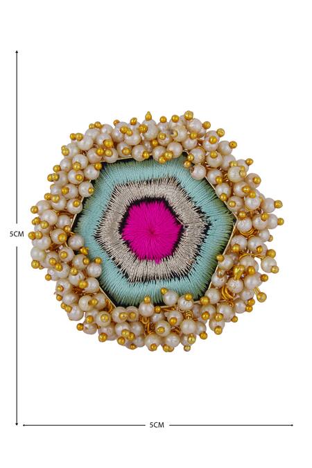 Shop_Bauble Bazaar_Gold Plated Pearl Statement Bead Ring_Online_at_Aza_Fashions