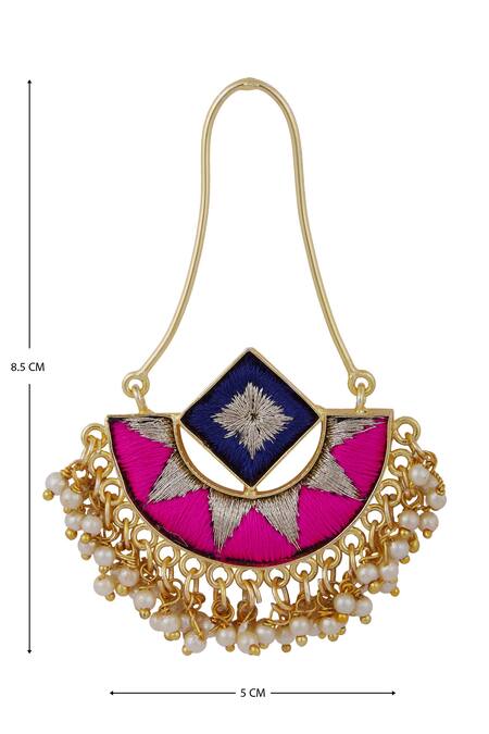 Shop_Bauble Bazaar_Gold Plated Pearl Bead Dangler Earrings_Online_at_Aza_Fashions