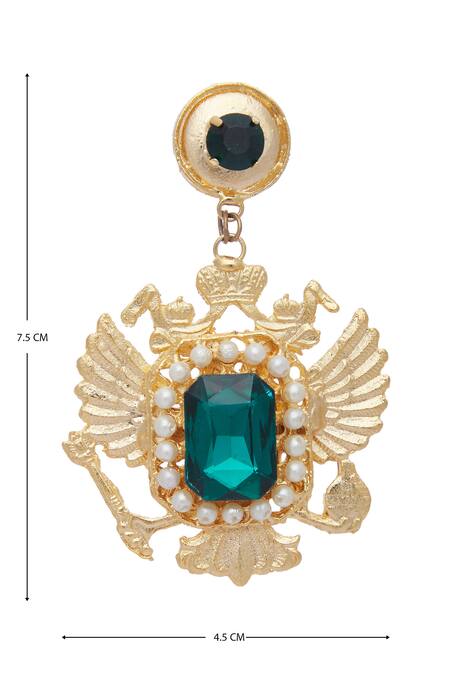 AE-Tee_Gold Plated Stones Earrings _at_Aza_Fashions