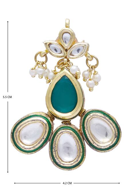 Just Shradhas Gold Plated Kundan Polki Stone Stud Earrings Online at Aza Fashions Just Shradhas_Gold Plated Kundan Polki Stone Stud Earrings _Online_at_Aza_Fashions