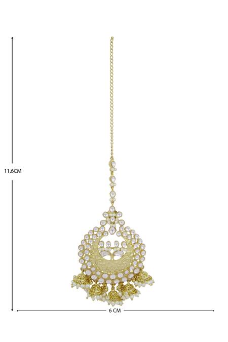 Shop Khushi Jewels Gold Plated Bead Jhumka Chandbali Earrings Online at Aza Fashions Shop_Khushi Jewels_Gold Plated Bead Jhumka Chandbali Earrings_Online_at_Aza_Fashions