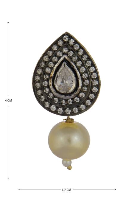 Shop Just Shradhas Gold Plated Crystal Drop Studs Online at Aza Fashions Shop_Just Shradhas_Gold Plated Crystal Drop Studs_Online_at_Aza_Fashions