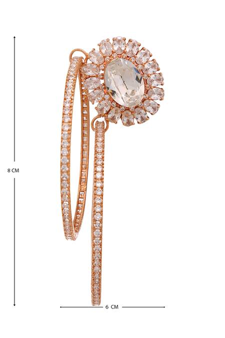 Buy_AE-Tee_Gold Plated Crystal Hoops _Online_at_Aza_Fashions