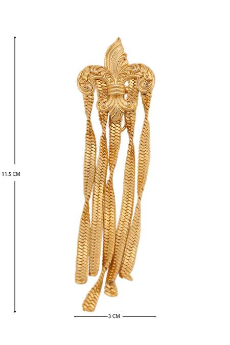 Buy_AE-Tee_Gold Plated Metal Tassel Earrings _Online_at_Aza_Fashions