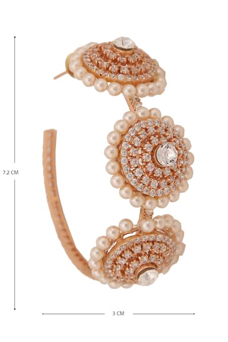 Buy_AE-Tee_Gold Plated Crystal Hoops _Online_at_Aza_Fashions