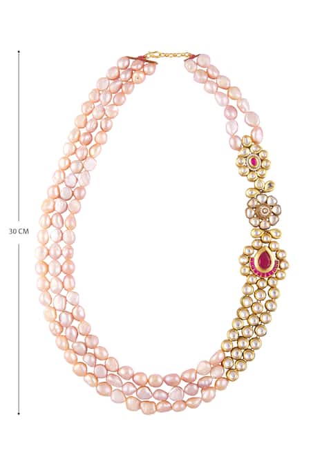 Moh-Maya By Disha Khatri_Gold Plated Kundan Layered Necklace _Online_at_Aza_Fashions