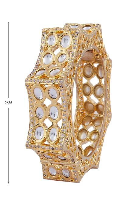 Shop Moh-Maya By Disha Khatri Gold Plated Beads Kundan Kada Single Pc Online at Aza Fashions Shop_Moh-Maya By Disha Khatri_Gold Plated Beads Kundan Kada Single Pc _Online_at_Aza_Fashions