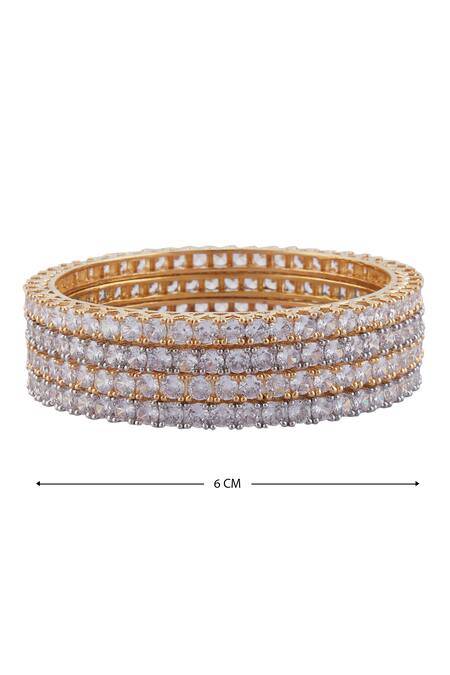 Buy_Moh-Maya By Disha Khatri_Gold Plated Crystals Bangles Set Of 4 _Online_at_Aza_Fashions