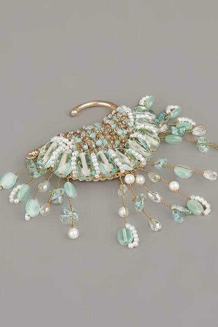 House Of D"Oro Blue Stones Handmade Studded Ear Cuff - Single Pc Online at Aza Fashions House Of D"Oro_Blue Stones Handmade Studded Ear Cuff - Single Pc_Online_at_Aza_Fashions