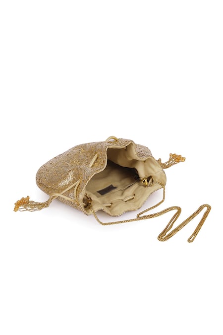 Shop_Lovetobag_Gold Embroidered Eclat Potli Bag _Online_at_Aza_Fashions