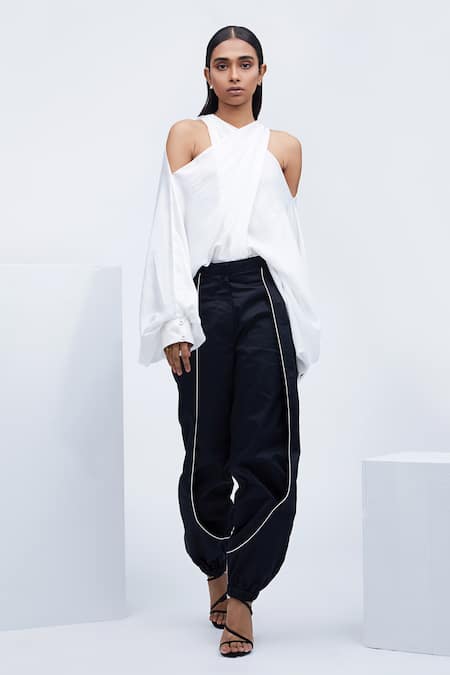 Buy Echostudio Black Cotton Lycra Na Jogger Pants Online at Aza Fashions Buy_Echostudio_Black Cotton Lycra Na Jogger Pants _Online_at_Aza_Fashions