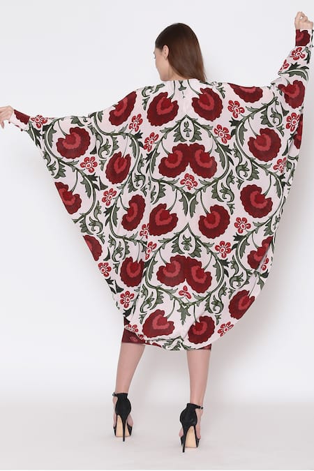 Alpona Designs By Soham Acharya Floral Print Kaftan Dress 