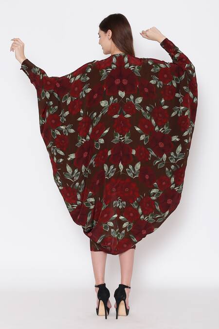 Alpona Designs By Soham Acharya Floral Print Kaftan Dress 