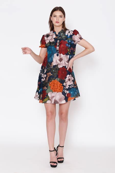 Alpona Designs By Soham Acharya Floral Print Dress 
