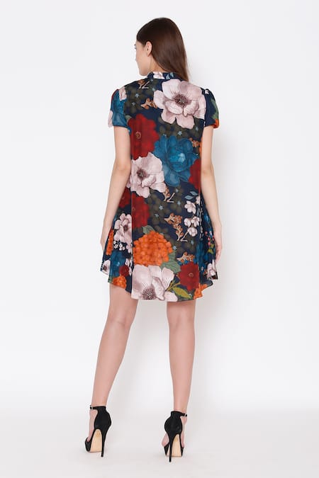 Alpona Designs By Soham Acharya Floral Print Dress 