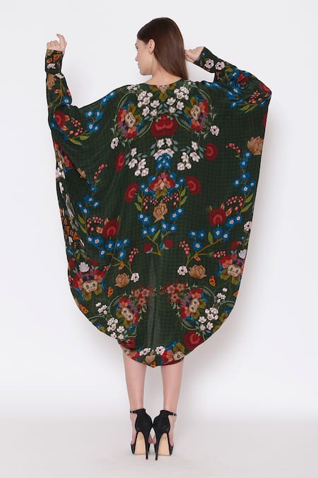 Alpona Designs By Soham Acharya Floral Print Kaftan Dress 