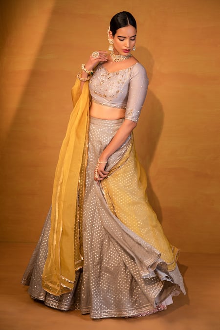 Esha Koul Chanderi Lehenga Set 