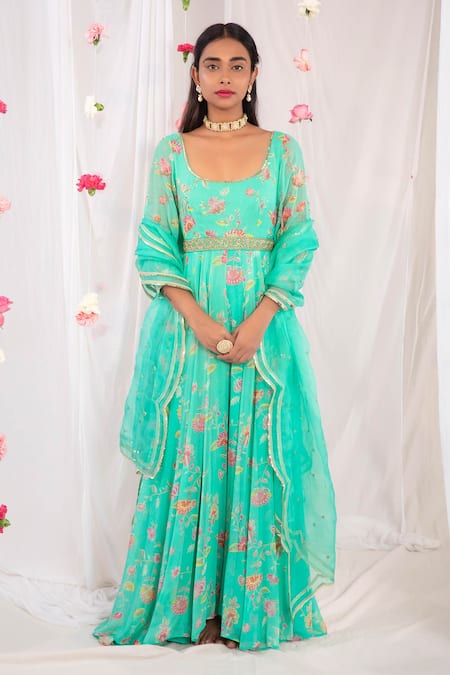 Esha Koul Floral Print Anarkali Set 