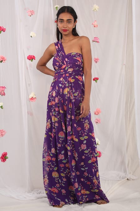 Esha Koul Floral Print Draped Jumpsuit 