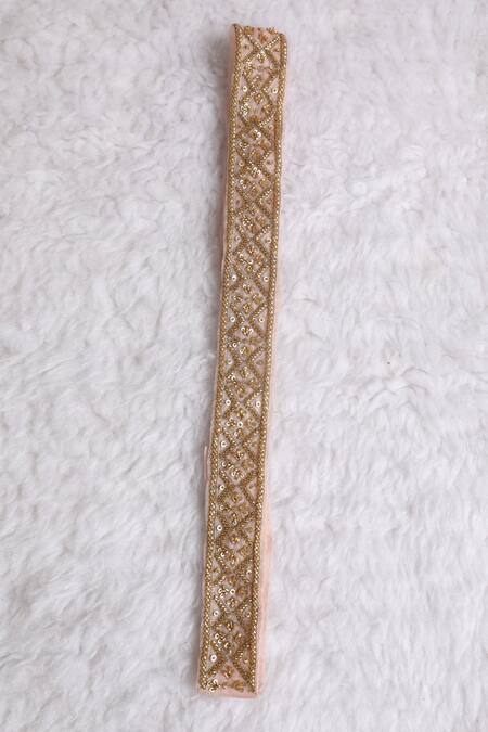 Esha Koul_Pink Cut Work, Sequins Embroidered Belt _Online_at_Aza_Fashions