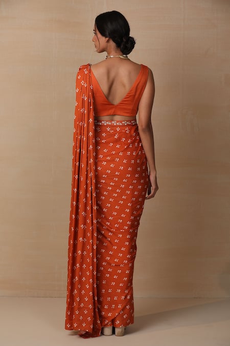 Esha Koul Printed Pre-Draped Saree with Blouse 