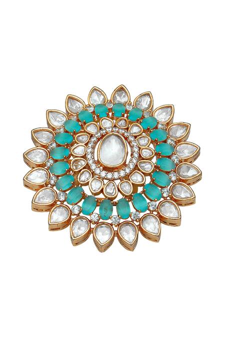 Ekathva Jaipur_Polki Studded Ring_Online_at_Aza_Fashions