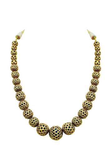 Buy_Ekathva Jaipur_Blue Jadau Studded Necklace Set Of 2_Online_at_Aza_Fashions