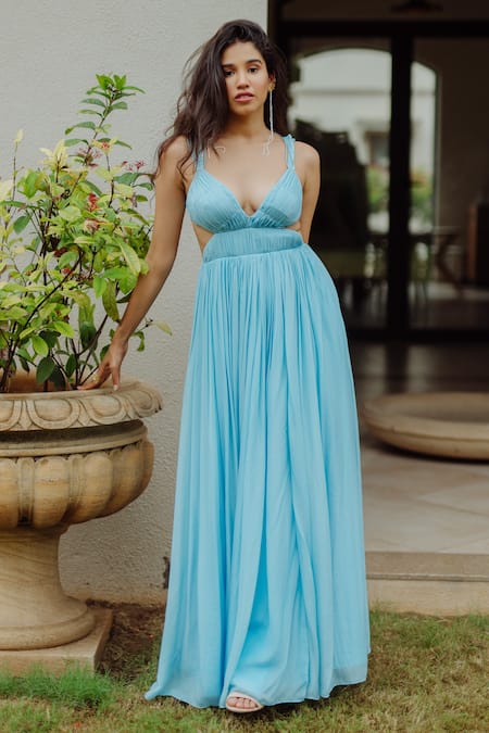 Pinup By Astha Elinor Ruched Cut-Out Gown 