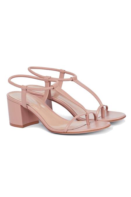 Blush pink block heel sandals hot sale