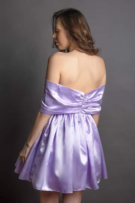 Shop_Emblaze_Purple Satin Sweetheart Neck Off Shoulder Dress _at_Aza_Fashions