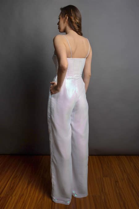 Shop_Emblaze_White Fabric Sweetheart Neck Embellished Jumpsuit _at_Aza_Fashions