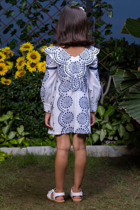 Littlecheer Floral Embroidered Dress 