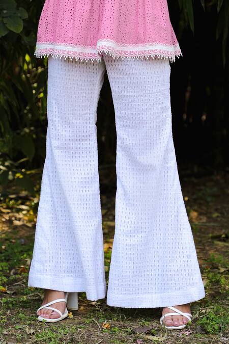 Buy Enaarah Pink Embroidered Thread Work Straight Butterfly Peplum Kurta Set Online at Aza Fashions Buy_Enaarah_Pink Embroidered Thread Work Straight Butterfly Peplum Kurta Set _Online_at_Aza_Fashions