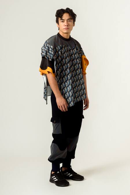 Shop Siddhant Agrawal Multi Color Poly Banana Crepe Tassels Genuine Leather Collar Ennui Kaftan Online at Aza Fashions Shop_Siddhant Agrawal_Multi Color Poly Banana Crepe Tassels Genuine Leather Collar Ennui Kaftan _Online_at_Aza_Fashions